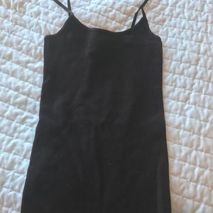 Microrib dark brown stretch tank top made in USA